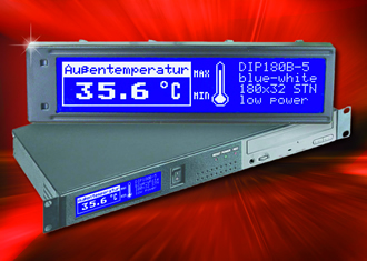 LCD graphics module offers optimum readability for 19" racks
