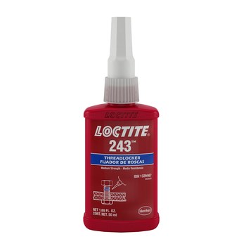 LOCTITE 1329467 243 BLUE MEDIUM STRENGTH PRIMERLESS THREADLOCKER FOR FASTENERS 1/4-3/4 50 MIL BOTTLE