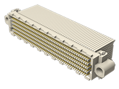 0.050" SEARAY&trade; High-Speed Open-Pin-Field Array Socket, Right-Angle Press-Fit