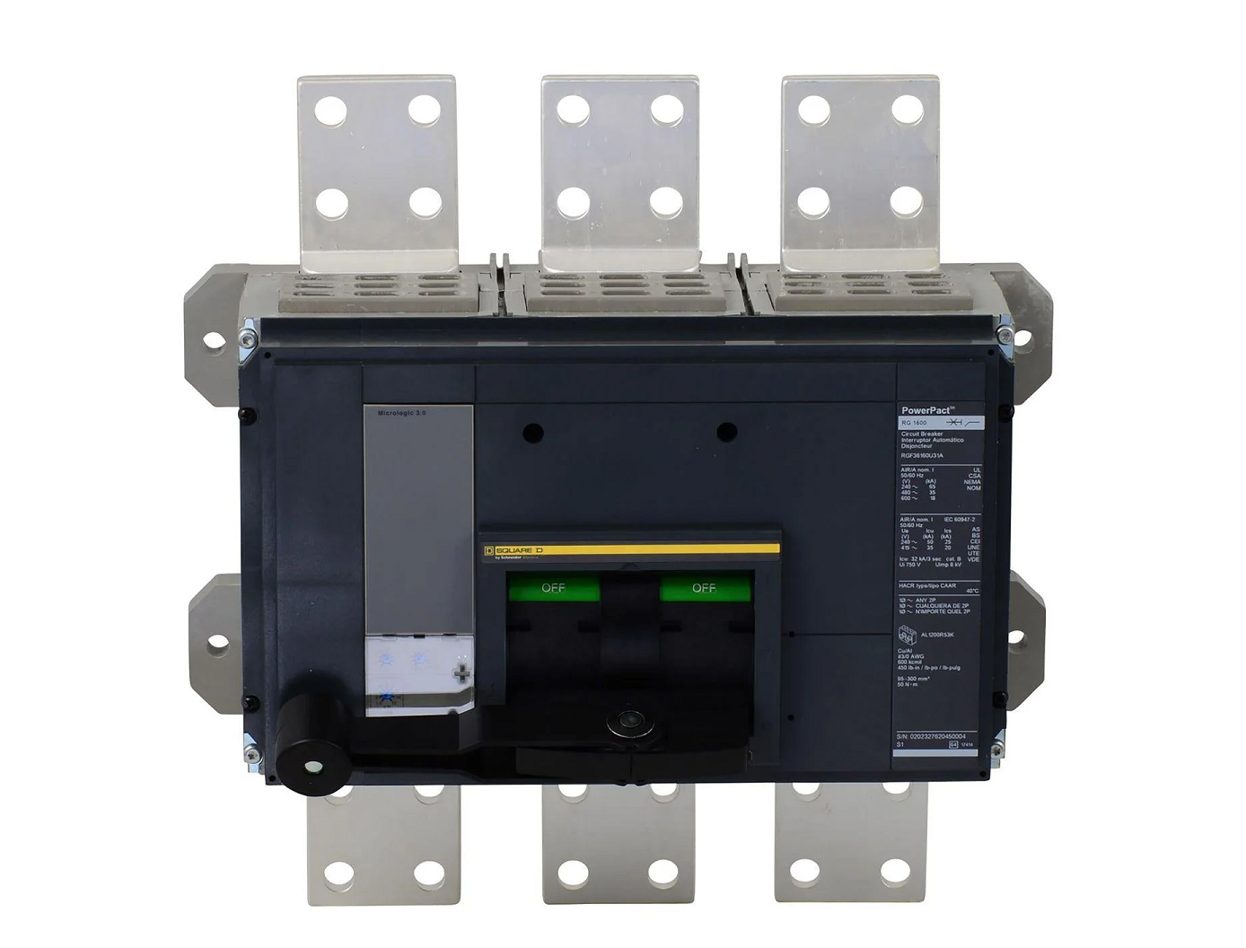RGF36160CU44A Schneider Circuit Breaker 600V 1.6kA 3-Pole Parts Distributor RGF36160CU44A Schneider Circuit Breaker 600V 1.6kA 3-Pole