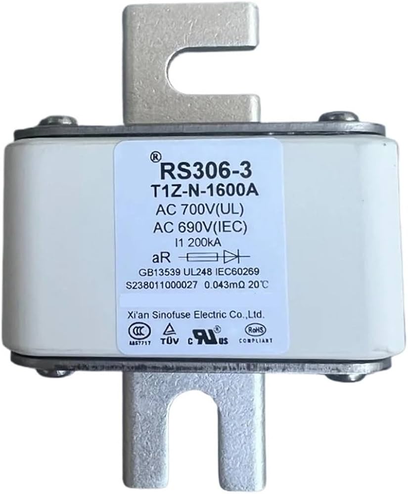 RS306-3-T1Z-1400A690V Sinofuse Solar Fuse 1400A 690V Blade Screw Parts Distributor RS306-3-T1Z-1400A690V Sinofuse Solar Fuse 1400A 690V Blade Screw