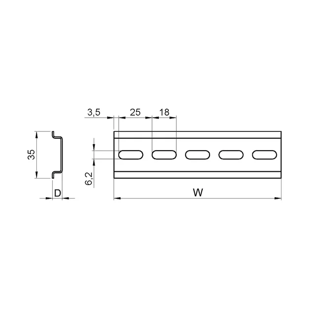 20118-880 nVent SCHROFF DIN Rail, 35H 7.5D Length 275L Parts Distributor 20118-880 nVent SCHROFF DIN Rail, 35H 7.5D Length 275L