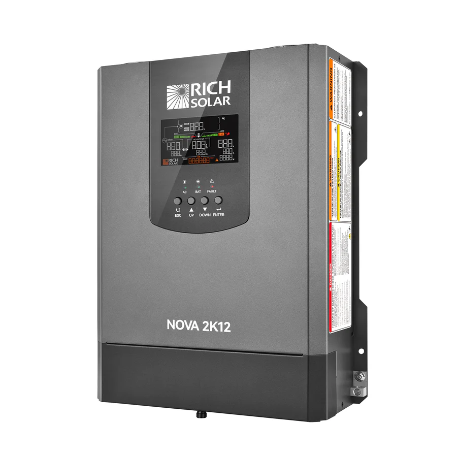 NOVA 2K12 Rich Solar 2000W 12V Pure Sine Wave Inverter Parts Distributor Rich Solar NOVA 2K12 2000W 12V Pure Sine Wave Inverter with Built-in Transfer Switch UL458 Certified