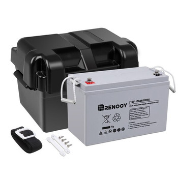 Renogy 12V 100Ah Deep Cycle Hybrid GEL Battery with Battery Box Parts Distributor Renogy 12V 100Ah Deep Cycle AGM Battery with Battery Box