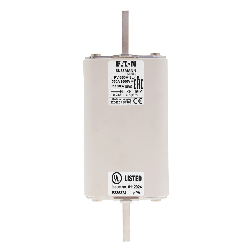 PV-350A-3L-15 Bussmann Solar Fuse 350A 1.5kVDC Blade Parts Distributor PV-350A-3L-15 Bussmann Solar Fuse 350A 1.5kVDC Blade