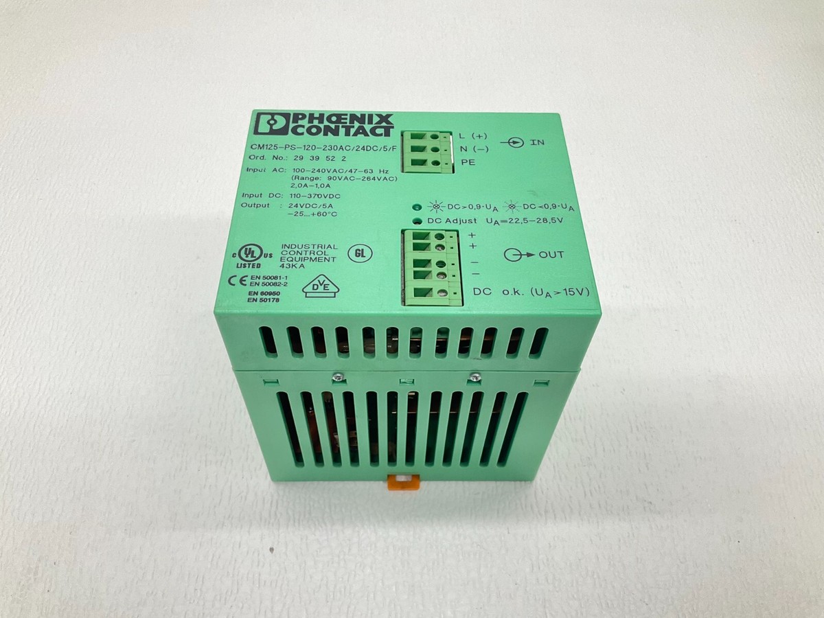 2939522 Phoenix Contact AC/DC DIN Rail Power Supply 24V 120W Parts Distributor 2939522 Phoenix Contact AC/DC DIN Rail Power Supply 24V 120W
