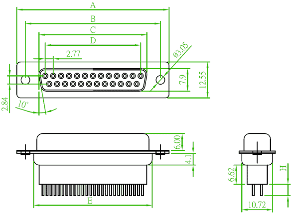 DBE-F25SBTF5.4/12.7-L Amtek Connector D25 Female Straight PCB Parts Distributor DBE-F25SBTF5.4/12.7-L Amtek Connector D25 Female Straight PCB