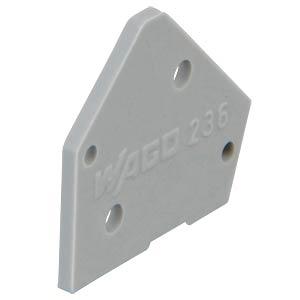 WAGO 236-100 Gray End Cover, for Use with Terminal Block Parts Distributor WAGO 236-100 Gray End Cover, for Use with Terminal Block