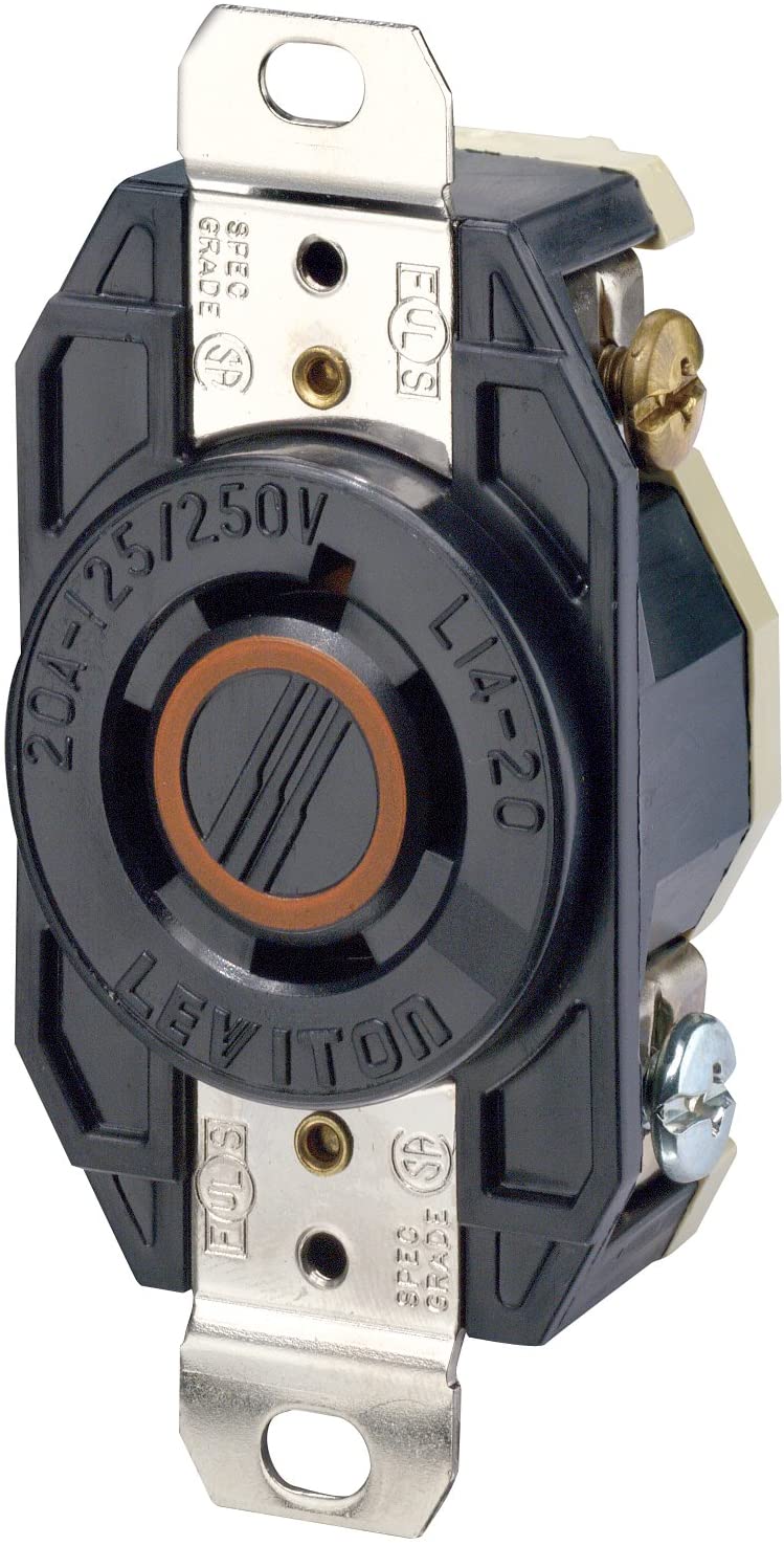 Leviton 2410 Locking Receptacle, 20A, 125/250V 3P4W Black Parts Distributor Leviton 2410 Locking Receptacle, 20A, 125/250V 3P4W Black