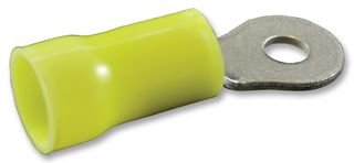 TE Connectivity / AMP 34168 Insulated Ring Tongue Terminal #6 Stud 10-12 AWG Tin Plated Yellow Vinyl Parts Distributor TE Connectivity / AMP 34168 Insulated Ring Tongue Terminal #6 Stud 10-12 AWG Tin Plated Yellow Vinyl