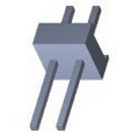 TE Connectivity / AMP 640452-2 Unshrouded Pin Header Single Row 2 Positions 2.54mm Vertical