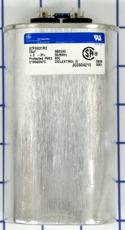 97F6931RC GE/Genteq Capacitor, 20 MFD, 580 VAC, Can Parts Distributor 97F6931RC GE/Genteq Capacitor, 20 MFD, 580 VAC, Can