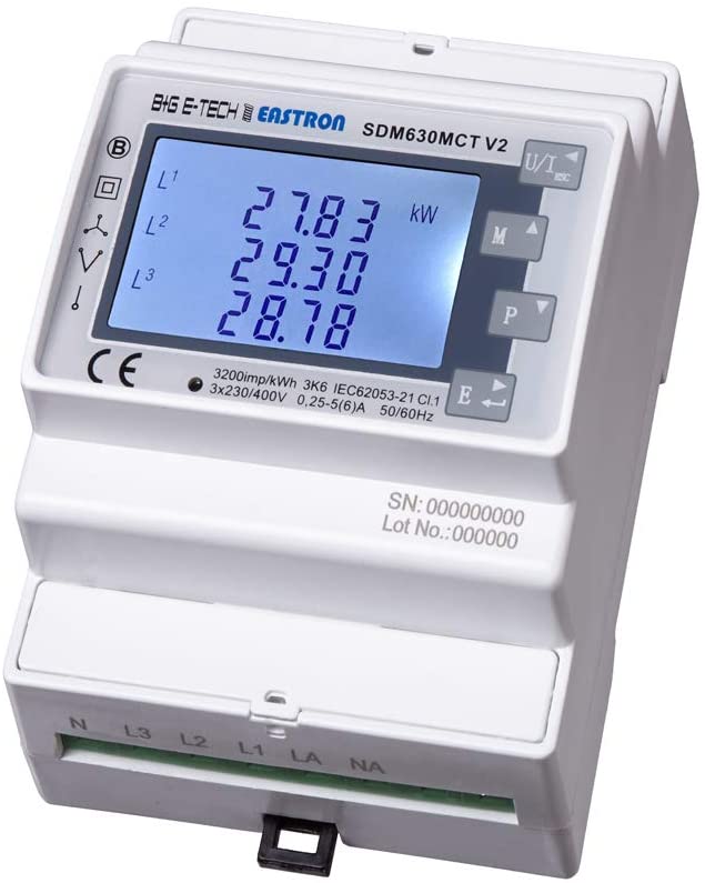 SDM630MCT V2 Eastron Three Phase Multi-function Energy Meter 100A DIN rail Parts Distributor SDM630MCT V2 Eastron Three Phase Multi-function Energy Meter 100A DIN rail