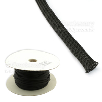 BSPET-FR5 PET Expandable Braided Sleeve, Black Parts Distributor BSPET-FR5 PET Expandable Braided Sleeve, Black