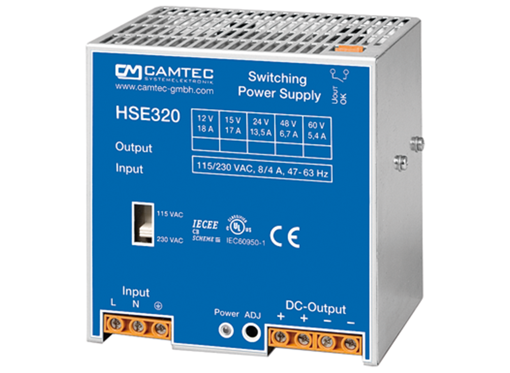 HSE03201.15TLIRC Camtec Power Supply 15V 17A Din Rail Parts Distributor HSE03201.15TLIRC Camtec Power Supply 15V 17A Din Rail
