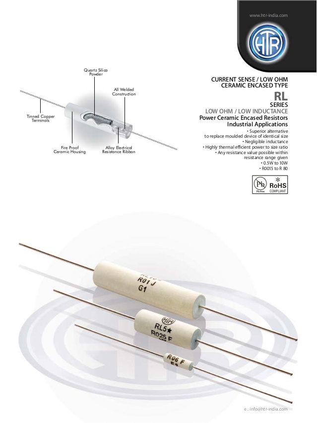 RL10*TRR05F HTR Current Sense Resistor 0.05Ohm Axial Parts Distributor RL10*TRR05F HTR Current Sense Resistor 0.05Ohm Axial