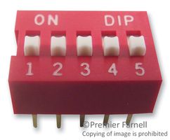 NDS-05-V Diptronics Dip Switch, 5 Position, 25MA 24VDC Parts Distributor NDS-05-V Diptronics