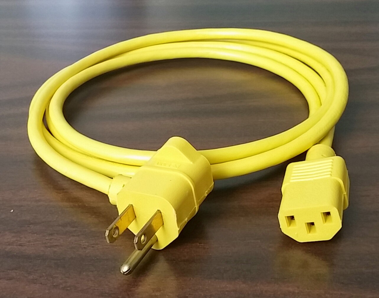 Volex CH79230(116698) Yellow 120V IEC Power Cord 18/3 Shielded 6 Ft. Parts Distributor CH79230(116698) Electronic Components