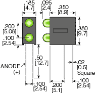 Ledtronics 21PCT120T3-0002 LED Bi-Level Uni-Color Green 4-Pin Parts Distributor Ledtronics 21PCT120T3-0002 LED Bi-Level Uni-Color Green 4-Pin - Image 2