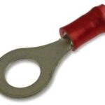 TE Connectivity / AMP 31894 Insulated Ring Lug Terminal 1/4" Stud Size 22-16 AWG Red Nylon PIDG Faston