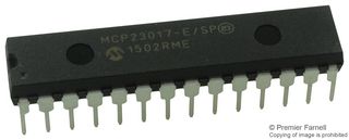 MCP23017-E/SP Microchip I/O Expander 16 I2C 1.7MHz 28-SPDIP Parts Distributor MCP23017-E/SP Microchip Technology