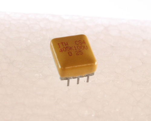 ITW / PAKTRON 405K100CS4 Capacitor 4uF 100V Parts Distributor ITW / PAKTRON 405K100CS4 Capacitor 4uF 100V