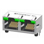 RJHSE5485A1 Amphenol Modular Jack 8P GREEN LED 1.5A 125V RoHS Parts Distributor RJHSE-5485-A1 Amphenol