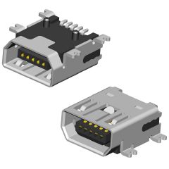 Neltron Mini USB Connector AB Socket 5 Ways R/A SMD Type. Parts Distributor Neltron Mini USB Connector AB Socket 5 Ways R/A SMD Type. - Image 2