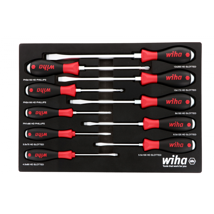 53180 Wiha Extra Heavy Duty SoftFinish Cushion Grip Screw Drivers Set Parts Distributor 53180 Wiha Extra Heavy Duty SoftFinish Cushion Grip Screw Drivers Set