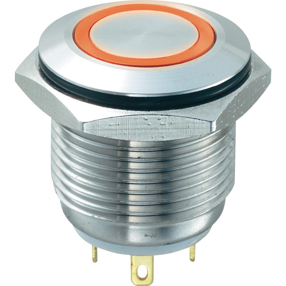 GQ16F-10E/J/R/12V 16mm IP65 Vandal Resistant Switch , LED Ring Illumination Parts Distributor GQ16F-10DT/12V/R Electronic Components