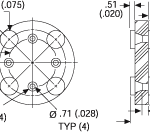 Aavid Thermalloy 7717-5-DAP Mounting Pad 4 Leads TO-5 Parts Distributor Aavid Thermalloy 7717-5-DAP Mounting Pad 4 Leads TO-5