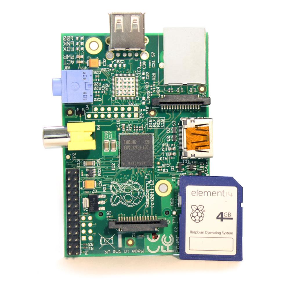 Raspberry Pi Model B Board + 4GB O/S Card Parts Distributor RaspberryPi-B-Board-4GB Raspberry Pi