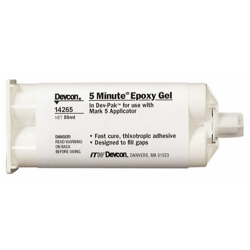 Devcon 14265 5-Minute Non-Sag Epoxy Gel, 50mL Parts Distributor Devcon 14265 5-Minute Non-Sag Epoxy Gel