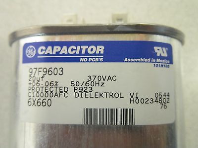 97F9603 Genteq Capacitor 20uF 6% 370VAC Motor Run; Oval Parts Distributor 97F9603 Genteq Capacitor 20uF 6% 370VAC Motor Run; Oval - Image 2