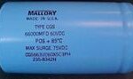 Cornell Dubilier CGR182T040R2C Capacitor 18000uF 49V Radial Parts Distributor CGS663U060X5C3PH Cornell Dubilier