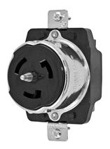 CS8369 Kellems Receptacle, 50A 250V Flush Mount, Black Parts Distributor CS8369 Kellems Receptacle