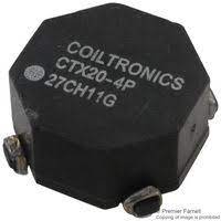 CTX20-4P-R Coiltronics Unshielded Inductor 19.6uH 2.1A SMD Parts Distributor CTX20-4P-R Coiltronics Unshielded Inductor 19.6uH 2.1A SMD