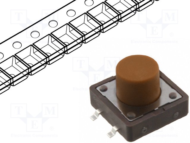 DTSM-25N-V-T/R DIPTRONICS Tact Switch, SPST 50mA 12VDC Brown Parts Distributor DTSM-25N-V-T/R Diptronics