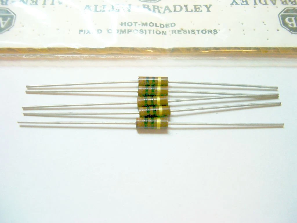 Allen Bradley EB1005 Carbon Composition Resistor 10M Ohms 1/2W 5% Axial Parts Distributor Allen Bradley EB1005 Carbon Composition Resistor 10M Ohms 1/2W 5% Axial - Image 2