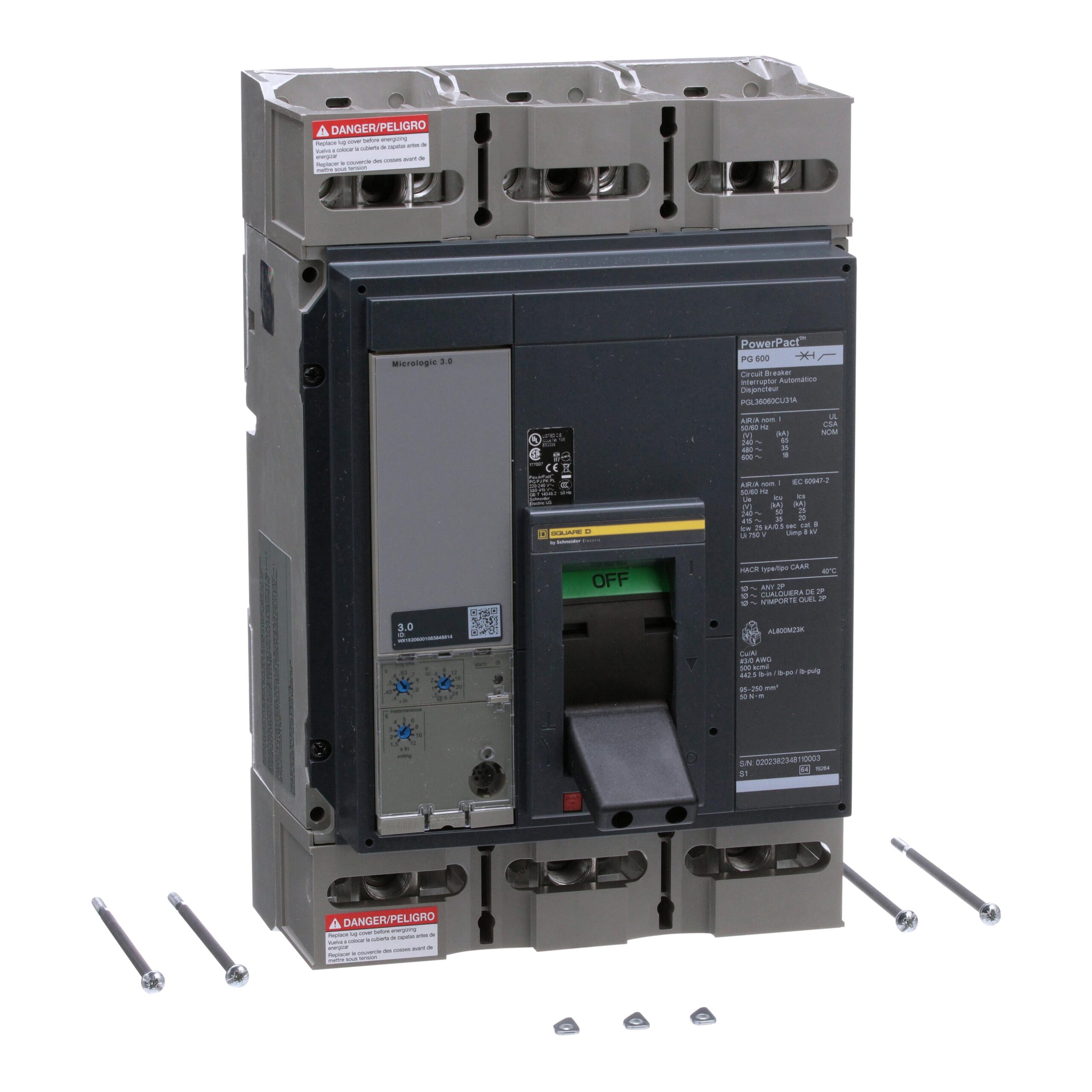 PGL36060CU31A Schneider Circuit Breaker 600V 600A 3-Pole Parts Distributor PGL36060CU31A Schneider Electric Molded Circuit Breaker 600V 600A Toggle