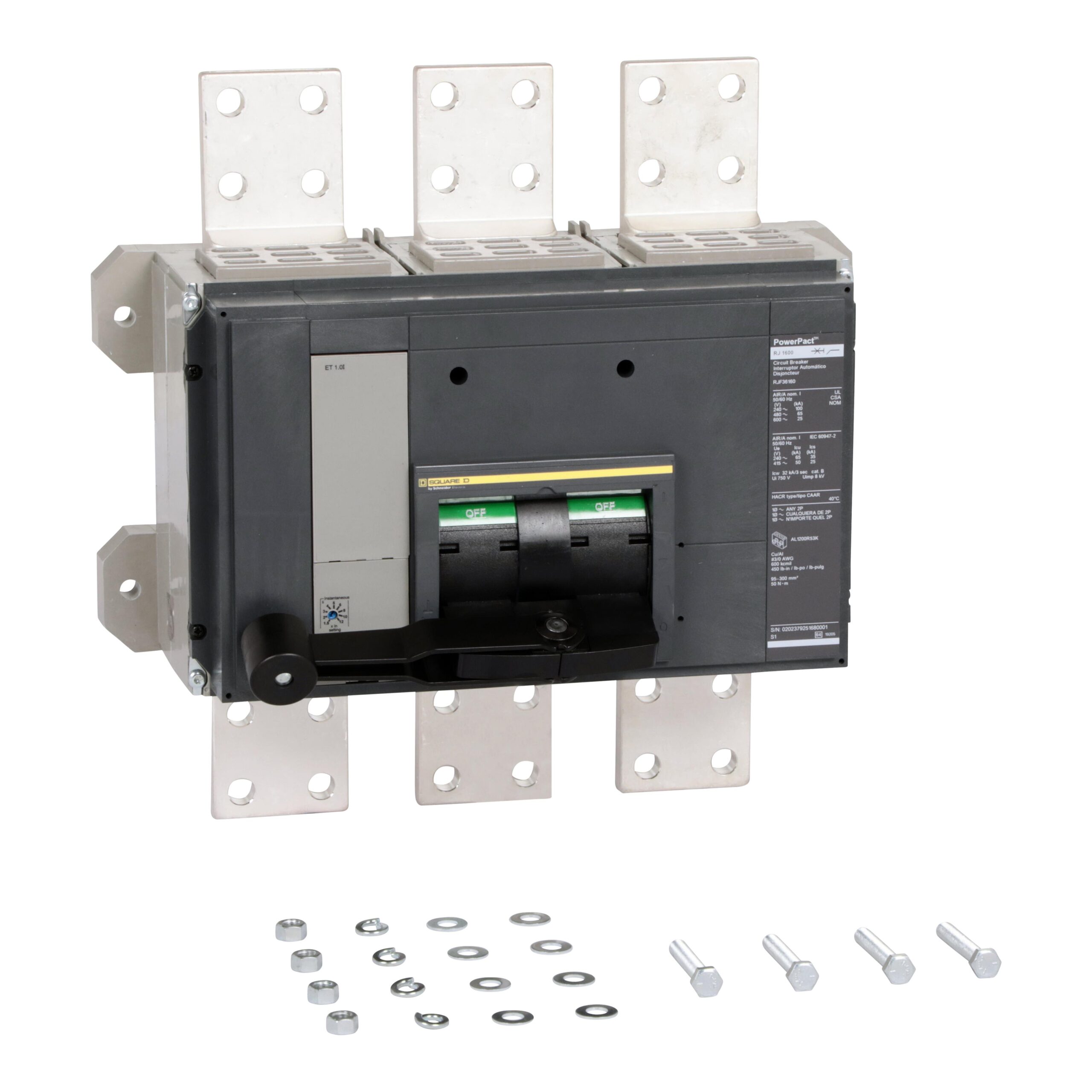 RJF36160 Square D Circuit Breaker 600V 1.6kA 3-Poles Parts Distributor RJF36160 Schneider Electric Molded Circuit Breaker 600V 1.6kA Lever