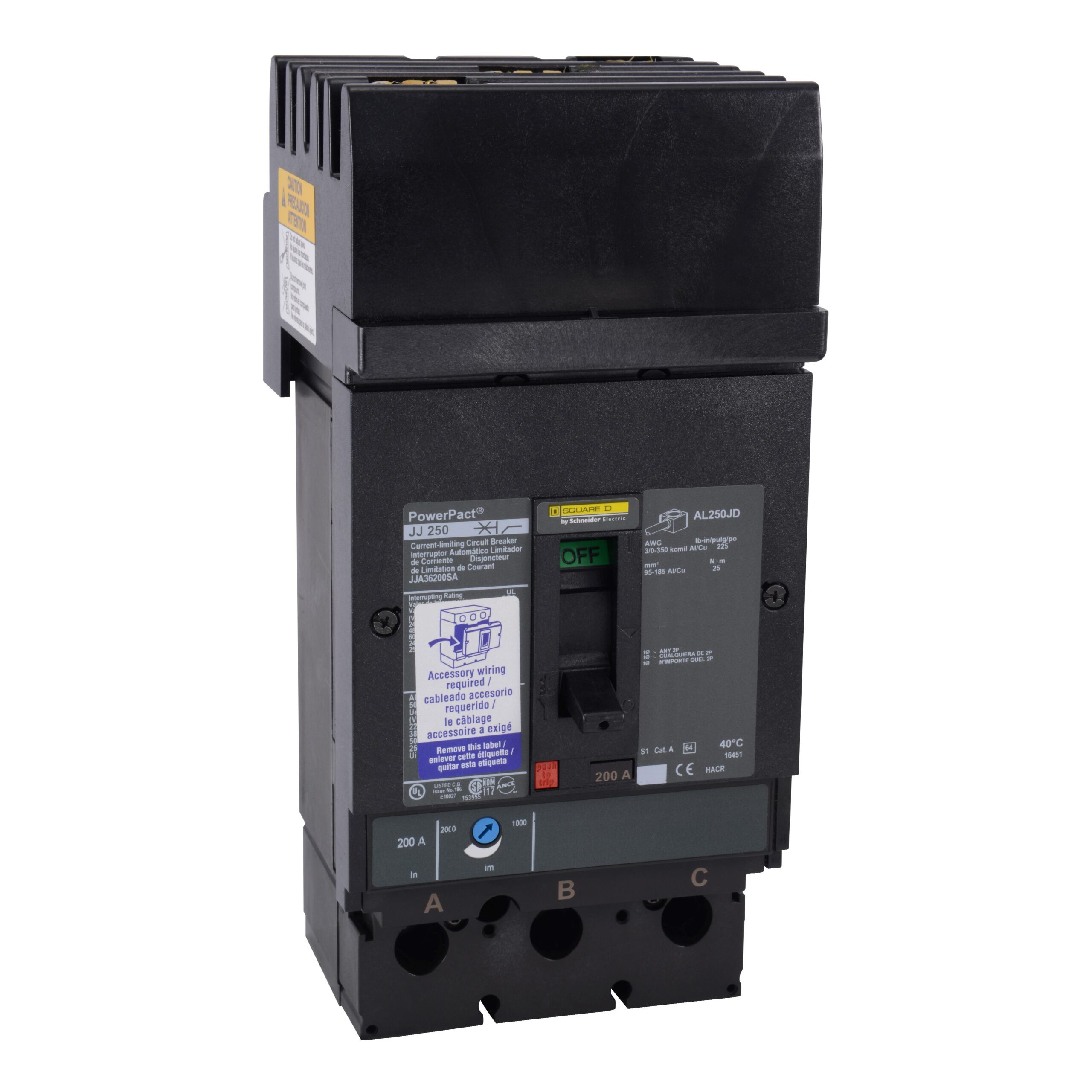 JJA36250SA Schneider Circuit Breaker 600V 250A 3-Poles Parts Distributor JJA36250SA Schneider Electric Molded Circuit Breaker 600V 250A Toggle