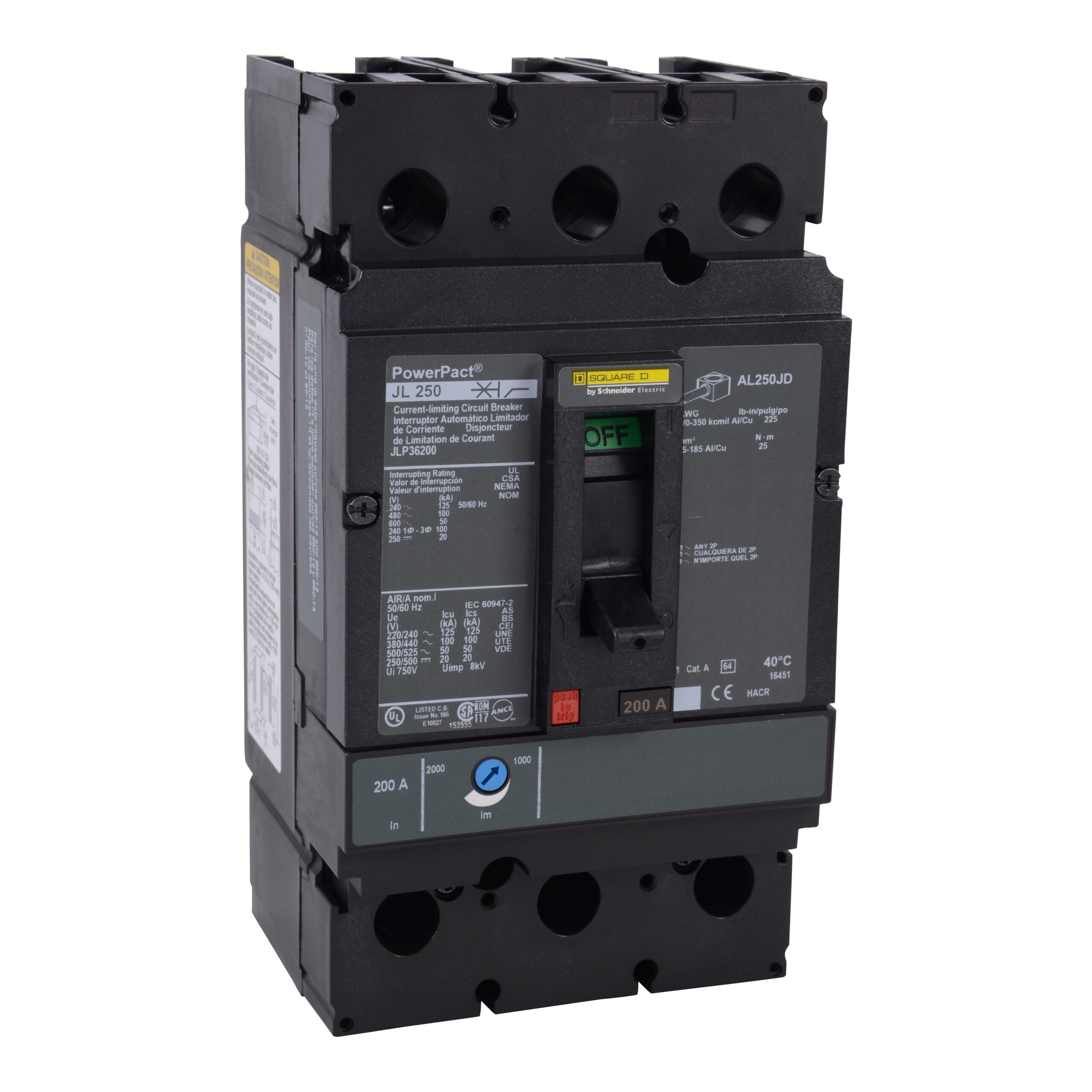 JLP36250 Schneider Circuit Breaker 600V 250A 3-Poles Parts Distributor JLP36250 Schneider Electric Molded Circuit Breaker 600V 250A Toggle