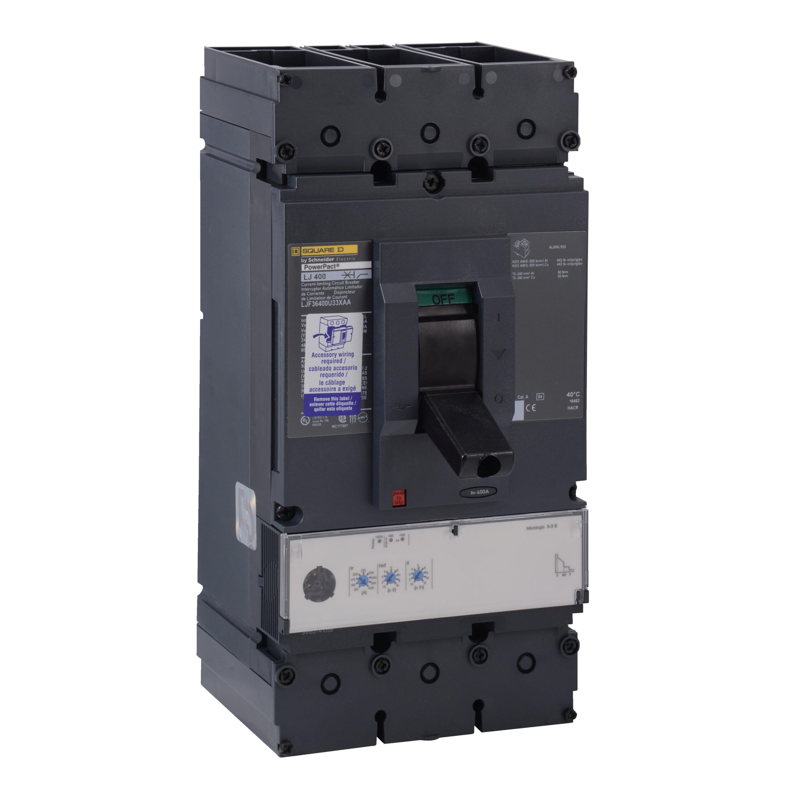 LJF36600U33X SquareD Circuit Breaker 600V 600A 3-Poles Parts Distributor LJF36600U33X Schneider Electric Molded Circuit Breaker 600V 600A Toggle