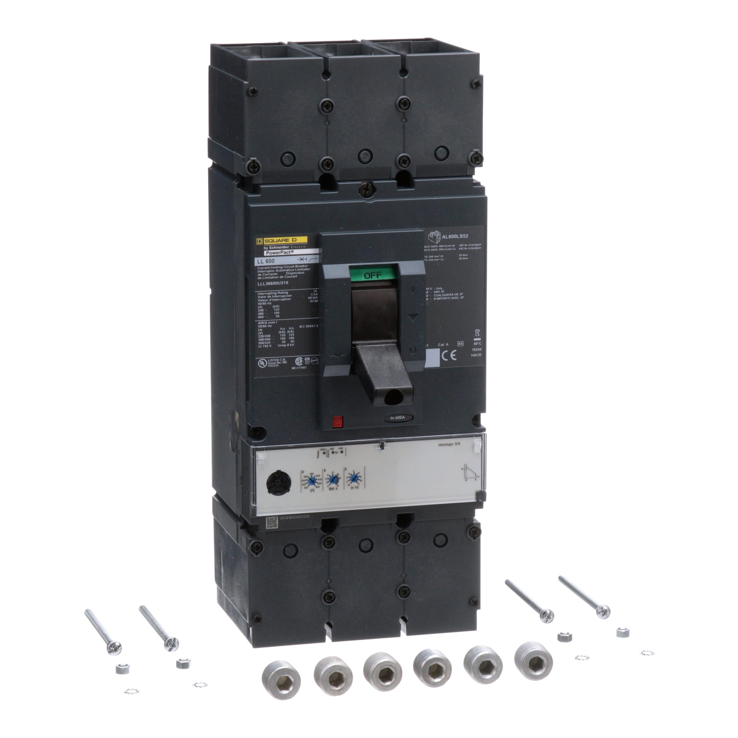 LLL36600U31X Schneider Circuit Breaker 600V 600A 3-Poles Parts Distributor LLL36600U31X Schneider Electric Molded Circuit Breaker 600V 600A Toggle