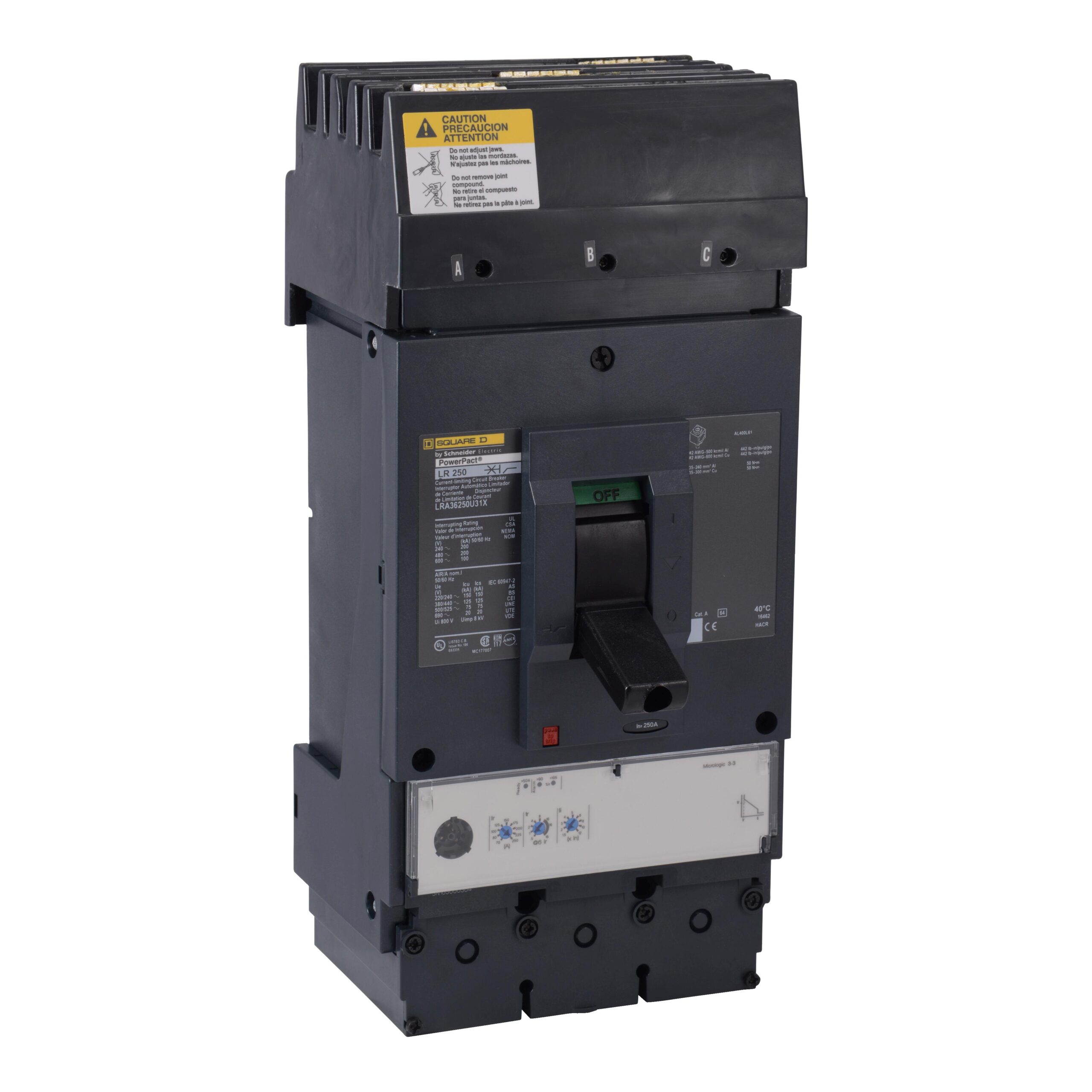 LRA36600U31X Schneider Circuit Breaker 600V 600A Toggle Parts Distributor LRA36600U31X Schneider Electric Molded Circuit Breaker 600V 600A Toggle