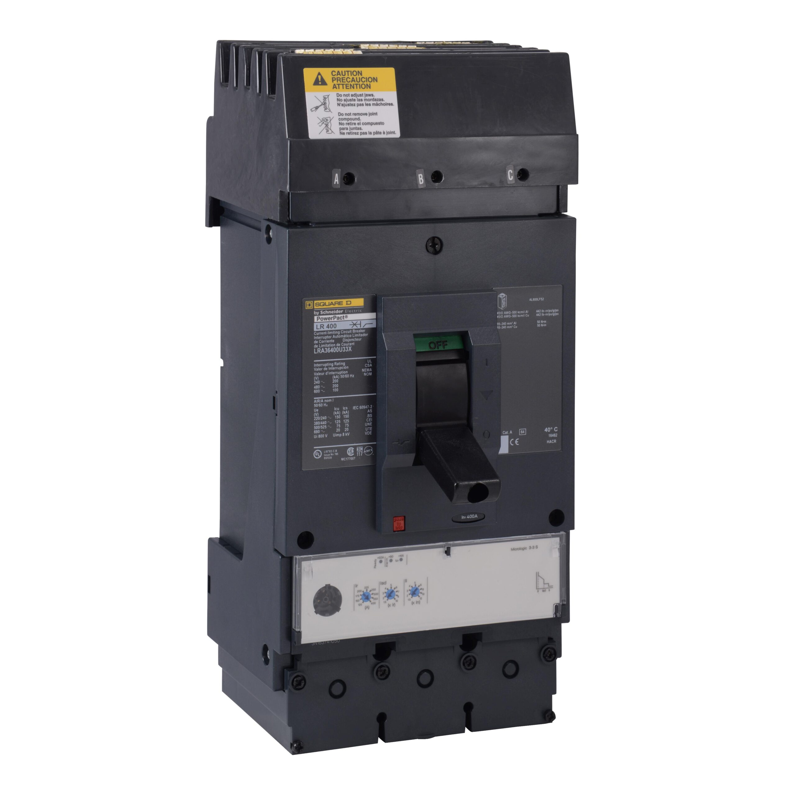 LRA36600U33X Schneider Circuit Breaker 600V 600A Toggle Parts Distributor LRA36600U33X Schneider Electric Molded Circuit Breaker 600V 600A Toggle