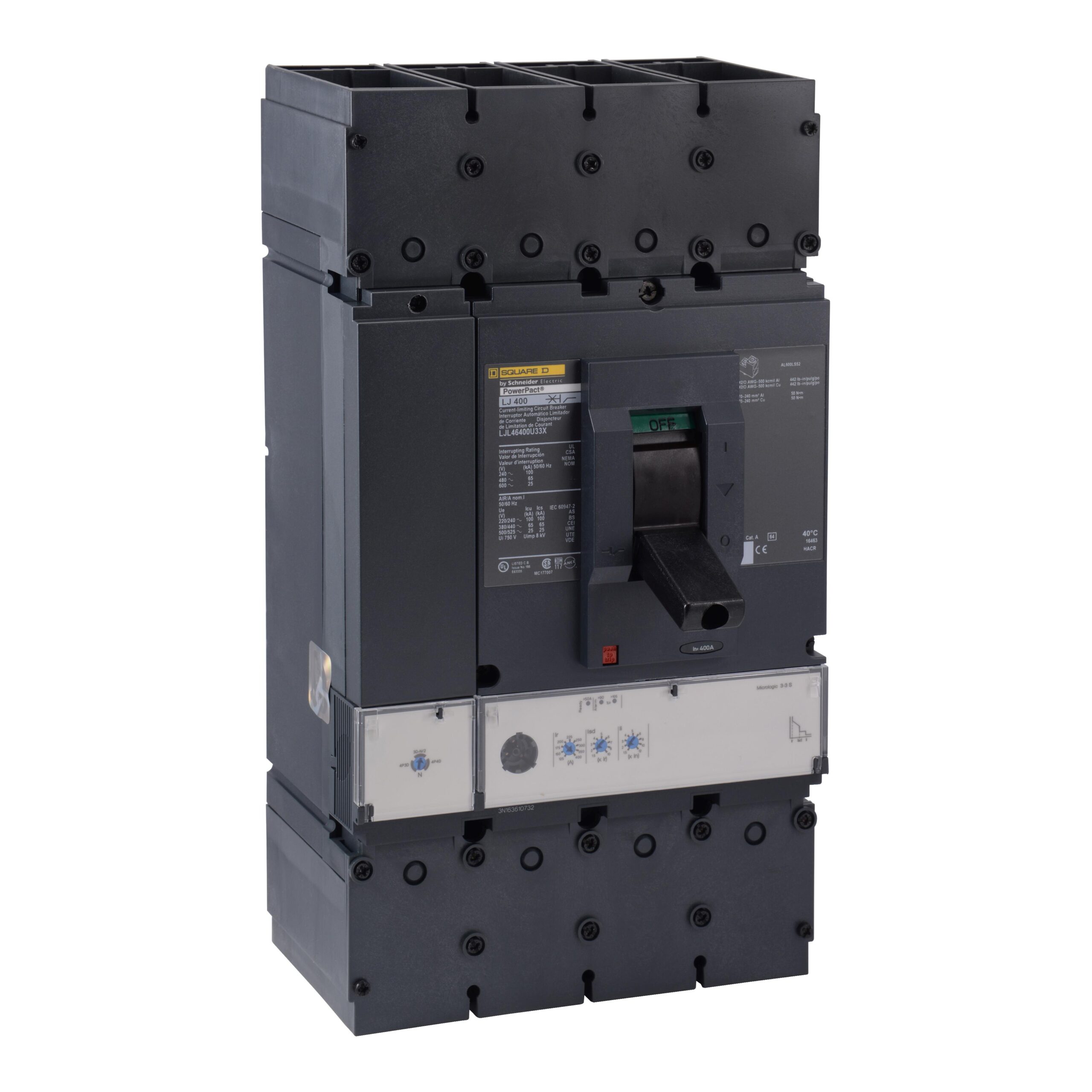 LRL36600U33X Schneider Circuit Breaker 600V 600A 3-Poles Parts Distributor LRL36600U33X Schneider Electric Molded Circuit Breaker 600V 600A Toggle