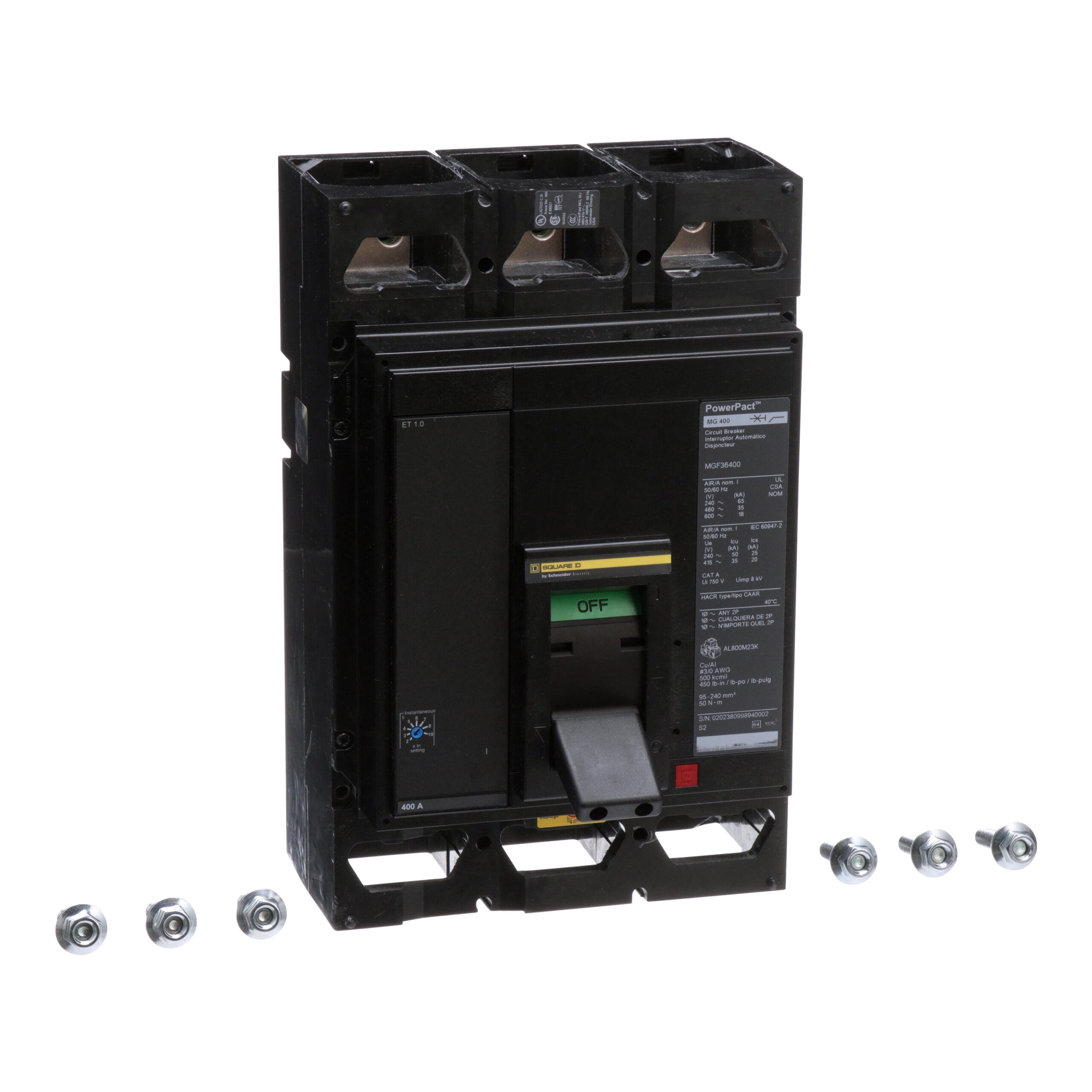 MJF36800 Schneider Circuit Breaker 600V 800A 3-Poles Parts Distributor MJF36800 Schneider Electric Molded Circuit Breaker 600V 800A Lever