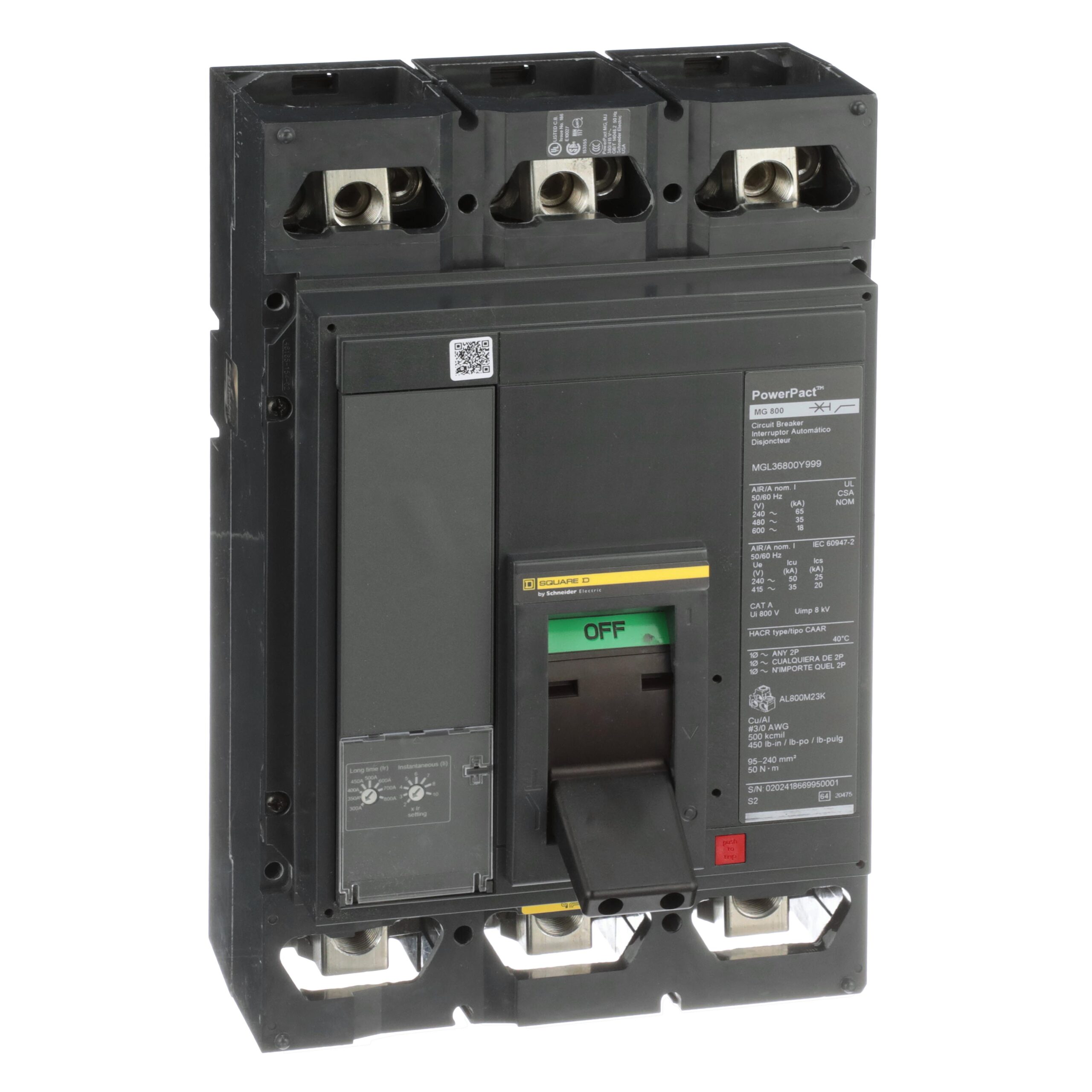 MJF36800E10 Schneider Circuit Breaker 600V 800A 3-Poles Parts Distributor MJF36800E10 Schneider Electric Molded Circuit Breaker 600V 800A Lever
